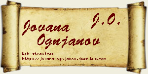 Jovana Ognjanov vizit kartica